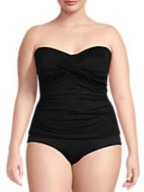 NWT Lands End Women's Bandeau Tankini Top-20W